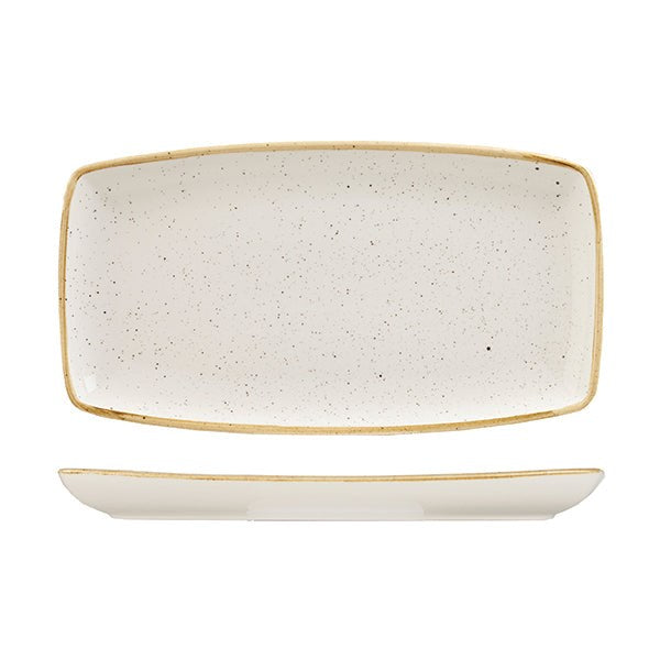 Stonecast Oblong Plate | 350x185mm Barley White