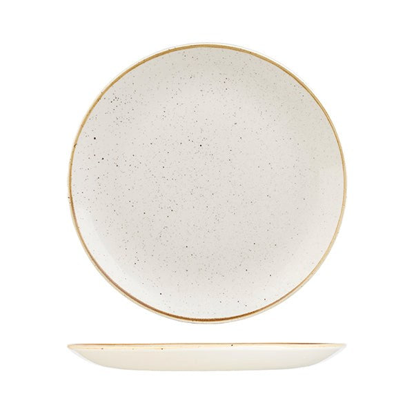 Stonecast Round Coupe Plate | 288mm Barley White
