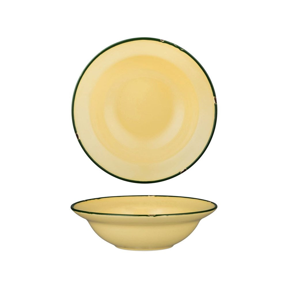 Tin Tin Deep Plate/Bowl | Sand/Green 220mm