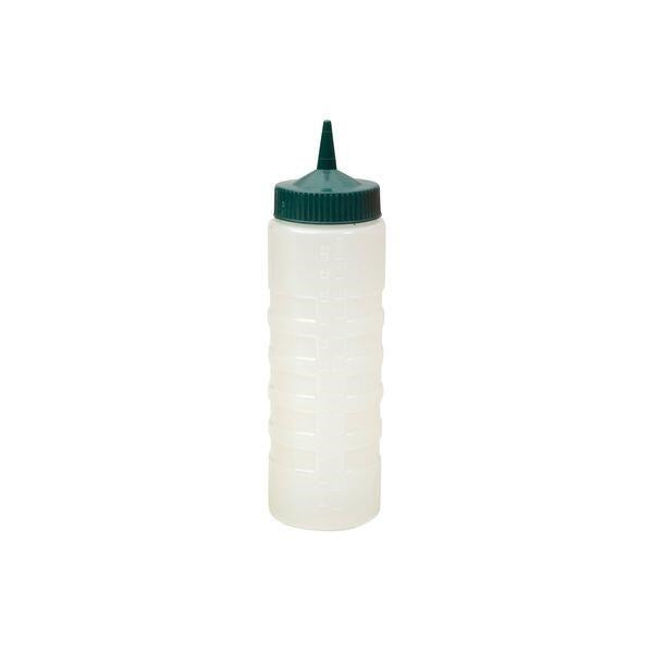 Plastic Bottle- Clear w coloured lid | Green 750ml