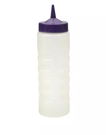Plastic Bottle- Clear w coloured lid | Purple 750ml