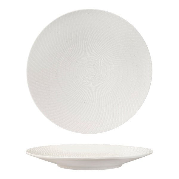 Zen Round Coupe Plate | White Swirl 310mm