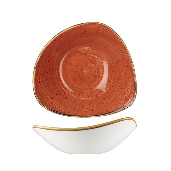 Stonecast Triangular Bowl | 230mm Spiced Orange