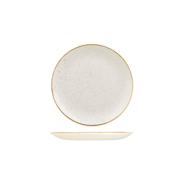 Stonecast Round Coupe Plate | 165mm Barley White