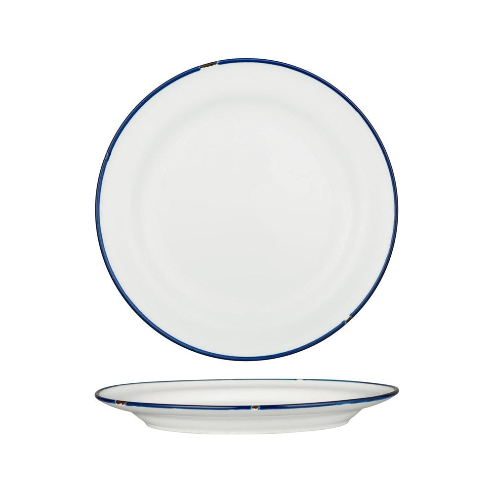 Tin Tin Round Plate | White/Navy 270mm