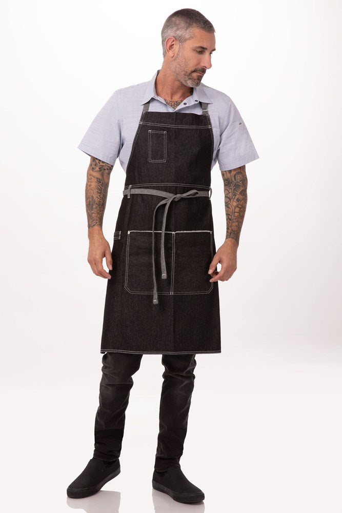 Apron Bib Bronx Denim Black