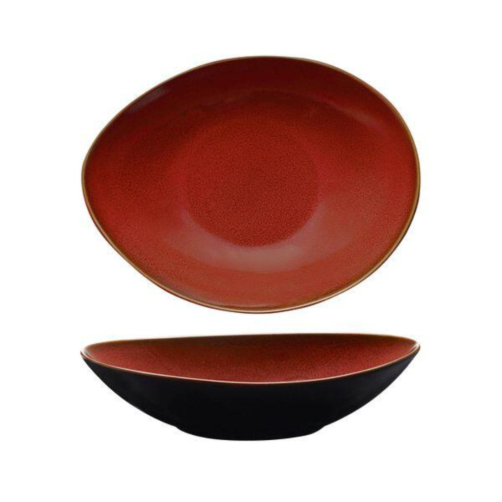 Rustic Oval Share Bowl | Crimson 230x180mm