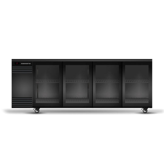 BackBar Underbench Chiller 4 Door Sliding | Black/White
