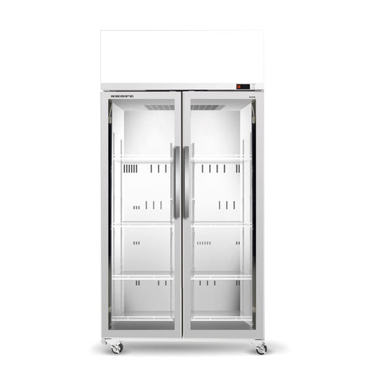 Ezicore Chiller Upright 2 Door Glass | White