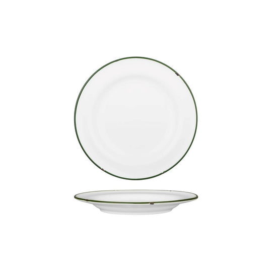 Tin Tin Round Plate | White/Green 210mm