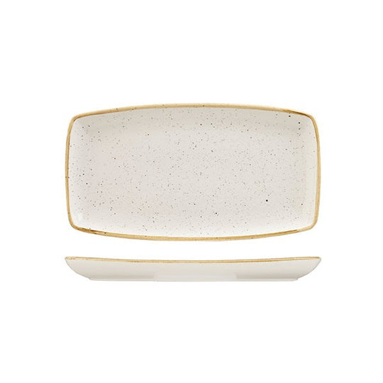 Stonecast Oblong Plate | 295x150mm Barley White
