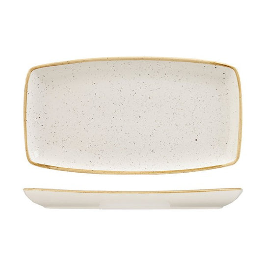 Stonecast Oblong Plate | 350x185mm Barley White