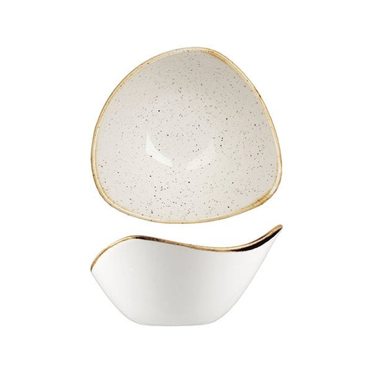 Stonecast Triangular Bowl | Barley White 153mm
