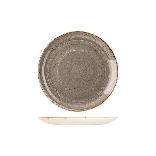 Stonecast Round Coupe Plate | 217mm Peppercorn Grey
