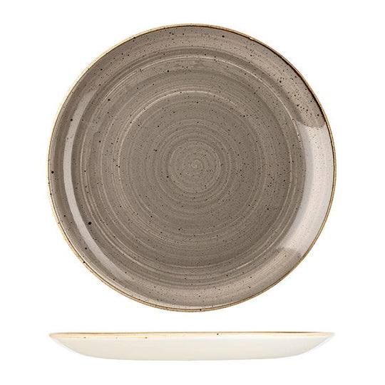 Stonecast Round Coupe Plate | 324mm Peppercorn Grey