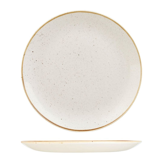 Stonecast Round Coupe Plate | 324mm Barley White