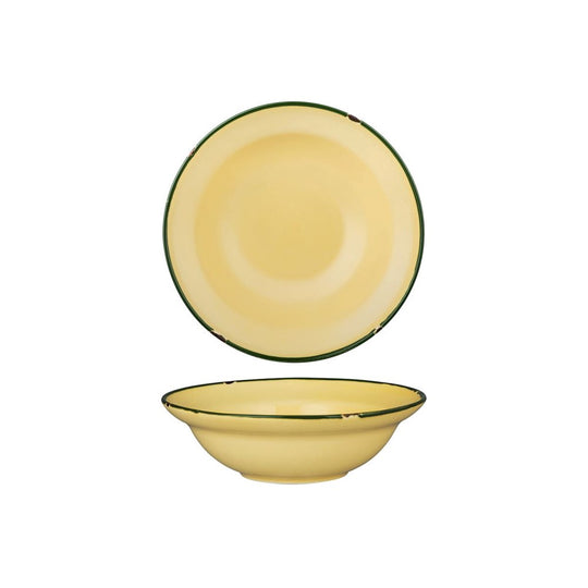 Tin Tin Deep Plate/Bowl | Sand/Green 190mm