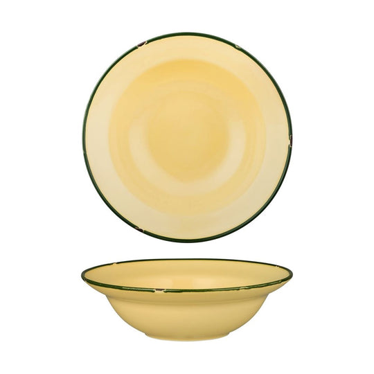 Tin Tin Deep Plate/Bowl | Sand/Green 240mm
