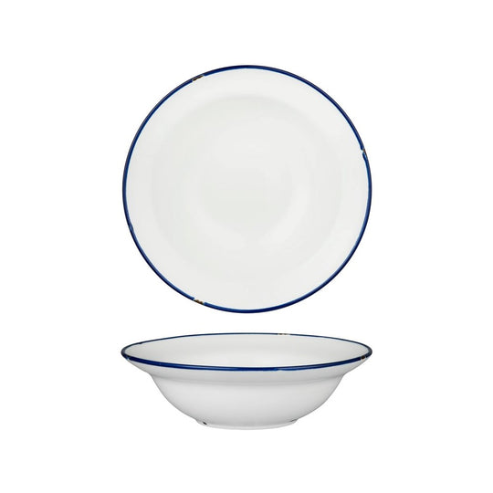 Tin Tin Deep Plate/Bowl | White/Navy 220mm