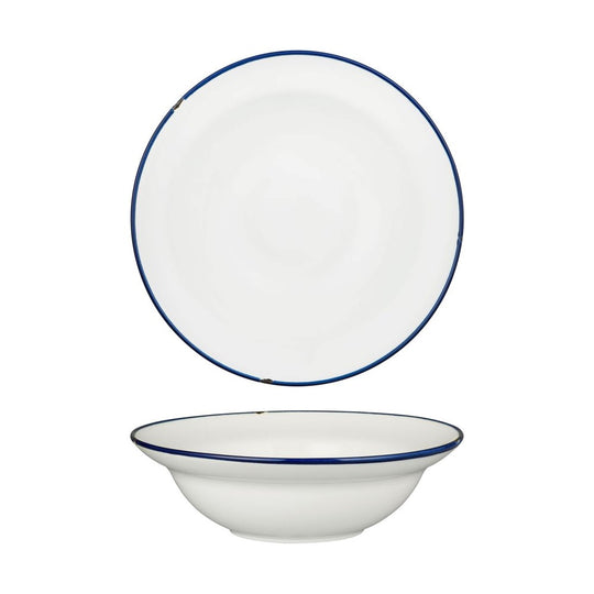 Tin Tin Deep Plate/Bowl | White/Navy 240mm