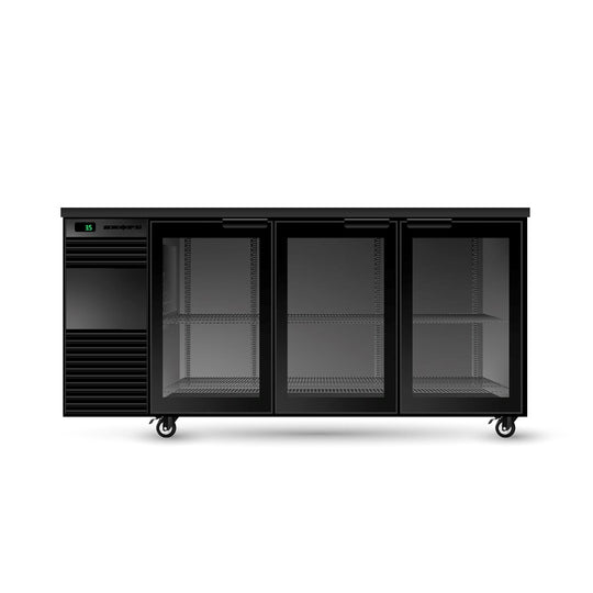 BackBar Underbench Chiller 3 Door Swing | Black/White