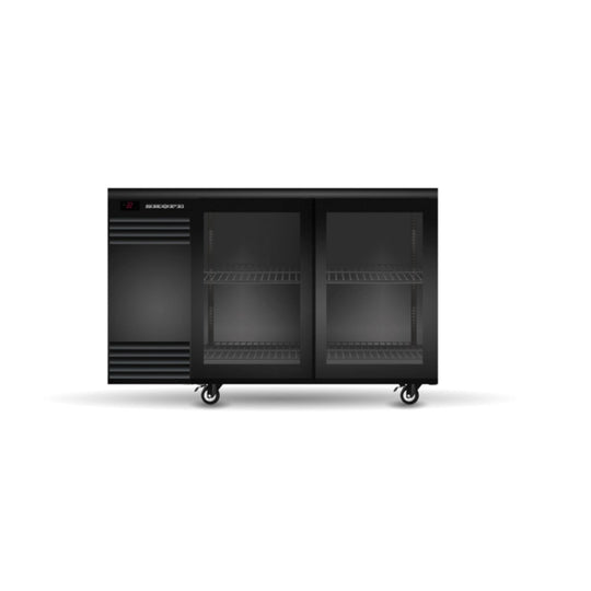 BackBar Underbench Chiller 2 Door Sliding | Black/White