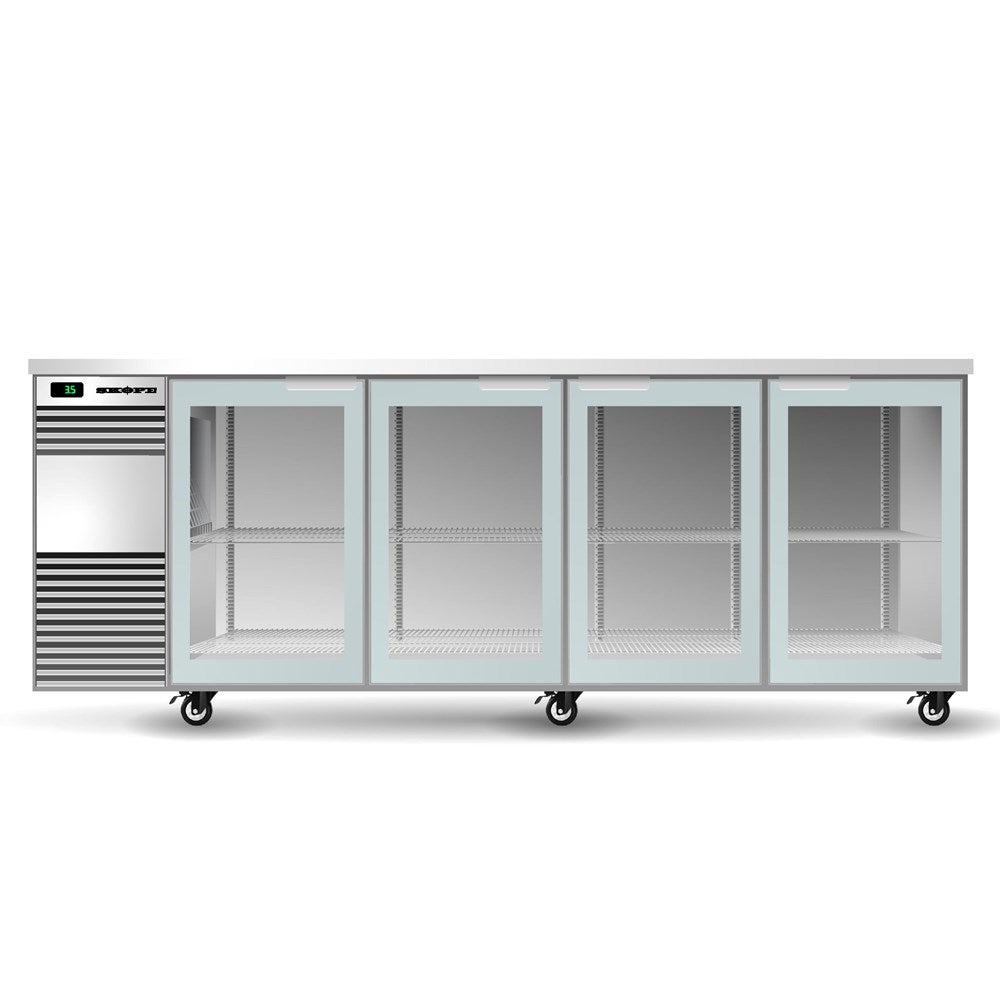 BackBar Underbench Chiller 4 Door Swing | Black/White
