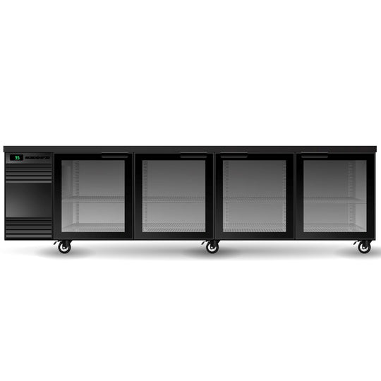 BackBar CounterLine Underbench Chiller 4 Door Glass Swing | Black/White