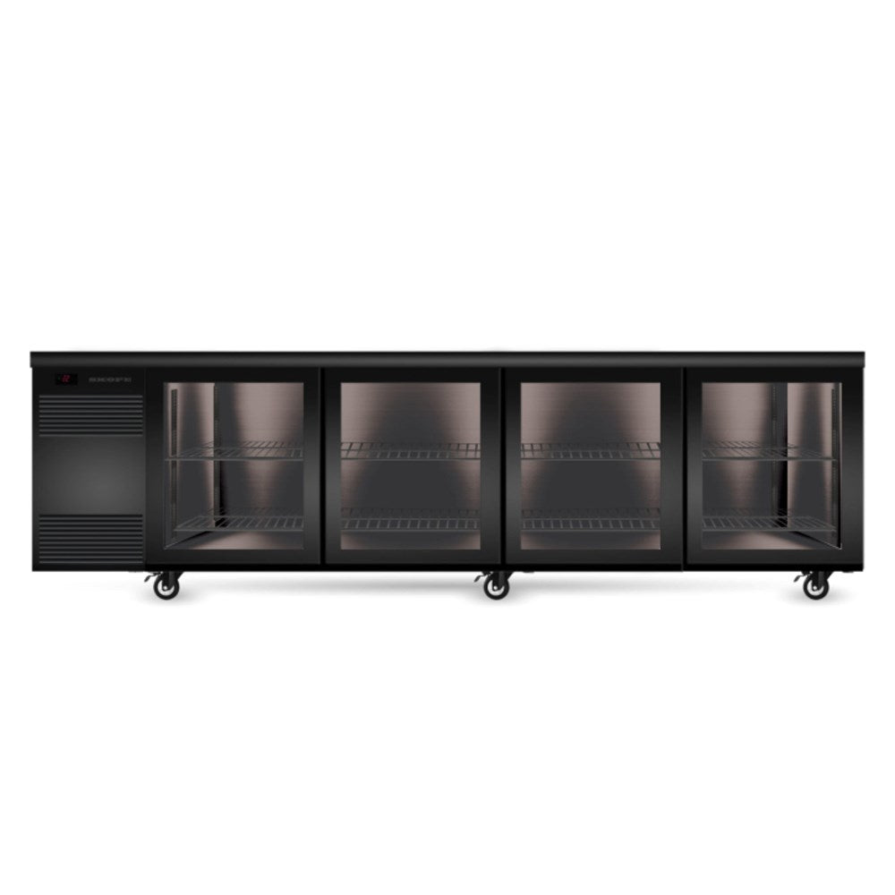 BackBar CounterLine Underbench Chiller 4 Door Glass Sliding | Black/White