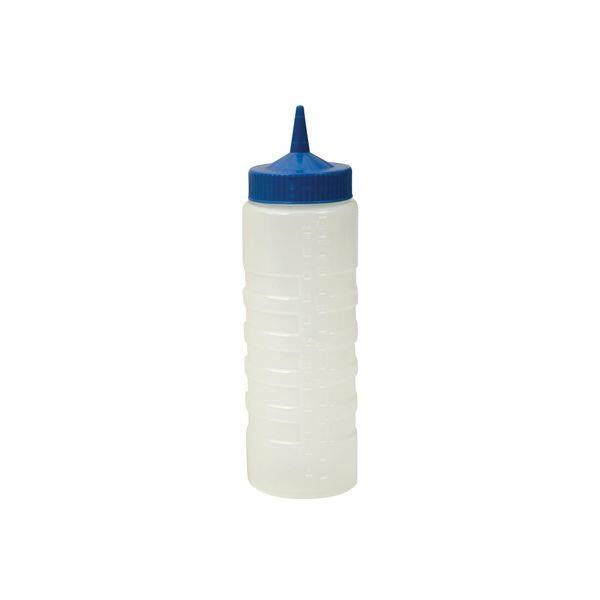 Plastic Bottle- Clear w coloured lid | Blue 750ml
