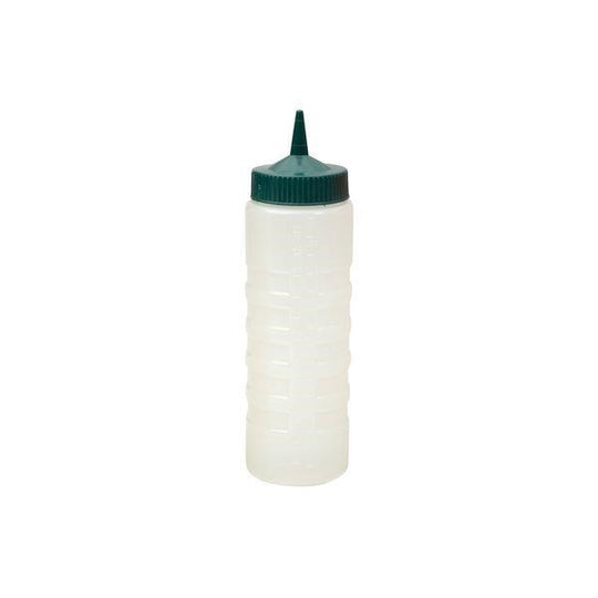 Plastic Bottle- Clear w coloured lid | Green 750ml