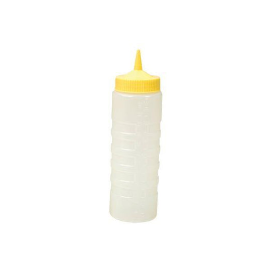 Plastic Bottle- Clear w coloured lid | Yellow 750ml