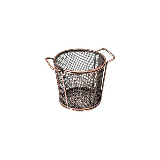 Service Basket Round  Antique Copper 80x90mm