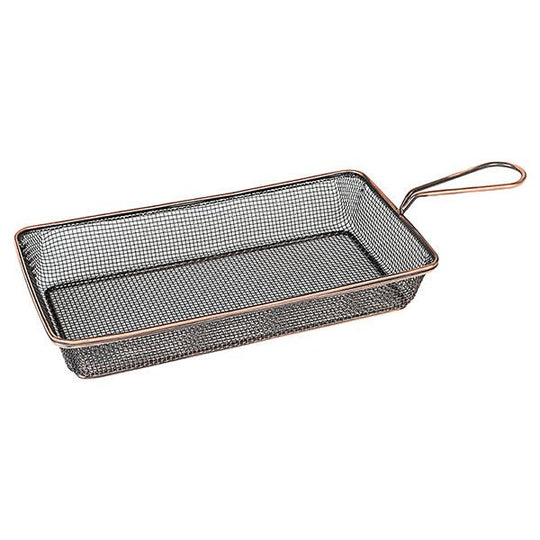 Rectangular Service Basket Antique Copper 260x130x50mm