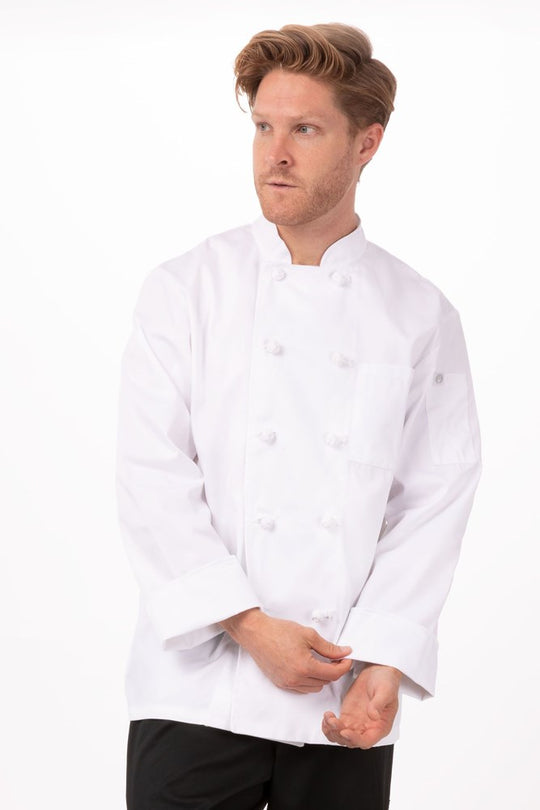 Chef Jacket Bordeaux Mens White Medium