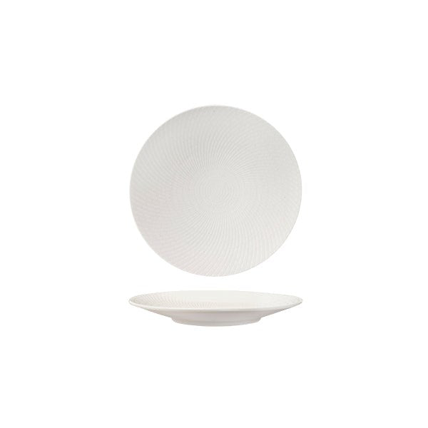 Zen Round Coupe Plate | White Swirl 155mm