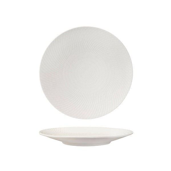 Zen Round Coupe Plate | White Swirl 235mm