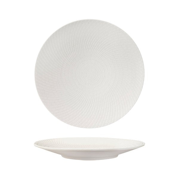 Zen Round Coupe Plate | White Swirl 275mm