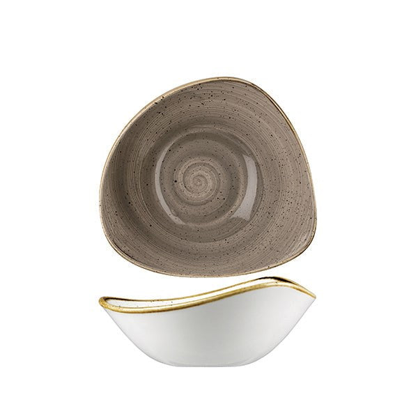 Stonecast Triangular Bowl | 185mm Peppercorn Grey