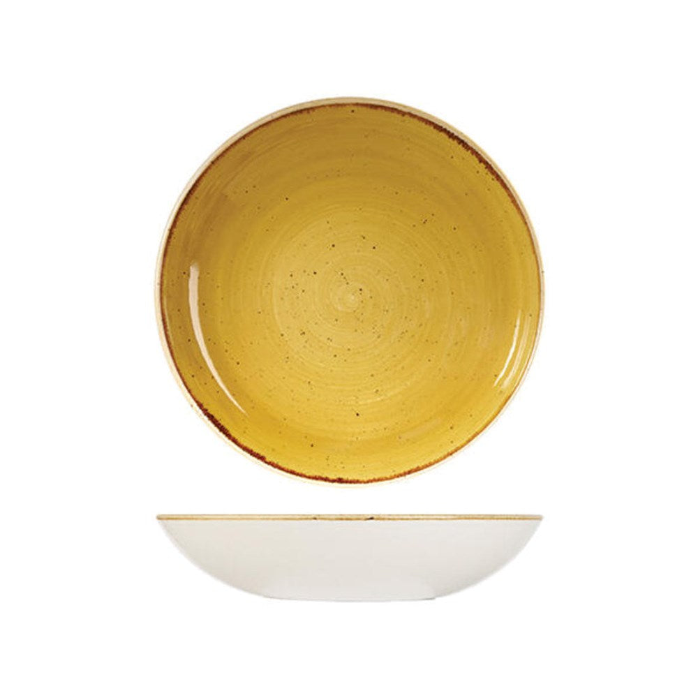 Stonecast Round Coupe Bowl | 248mm Mustard Seed Yellow