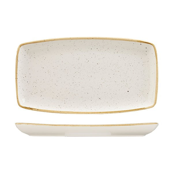Stonecast Oblong Plate | 350x185mm Barley White