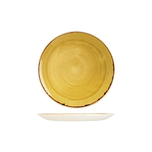 Stonecast Round Coupe Plate | 217mm Mustard Seed Yellow