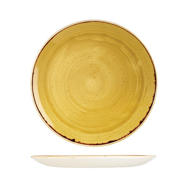 Stonecast Round Coupe Plate | 288mm  Mustard Seed Yellow