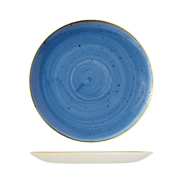 Stonecast Round Coupe Plate | 288mm Cornflower Blue