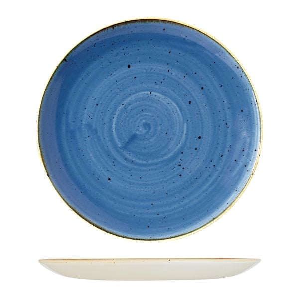 Stonecast Round Coupe Plate | 324mm Cornflower Blue