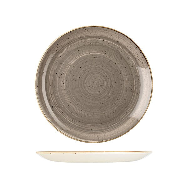 Stonecast Round Coupe Plate | 260mm Peppercorn Grey