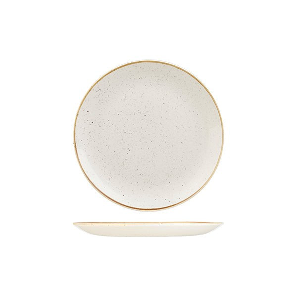 Stonecast Round Coupe Plate | 217mm Barley White