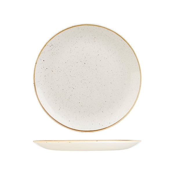 Stonecast Round Coupe Plate | 260mm Barley White