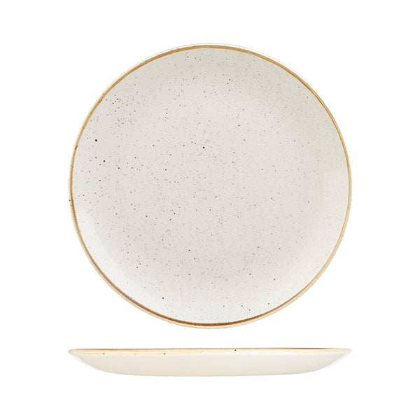 Stonecast Round Coupe Plate | 288mm  Barley White