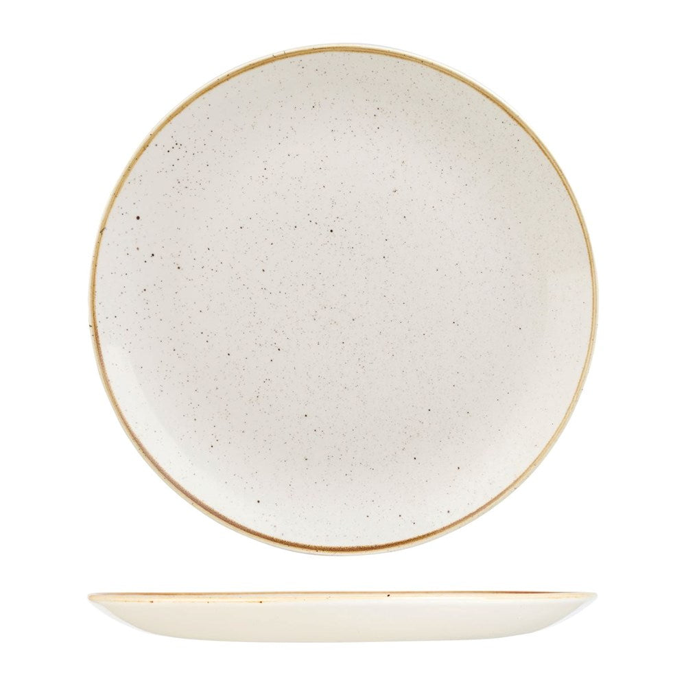 Stonecast Round Coupe Plate | 324mm Barley White